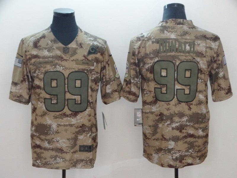Men's Los Angeles Rams Aaron Donald #99 Camouflage Game Jersey1 football jersey product view 1