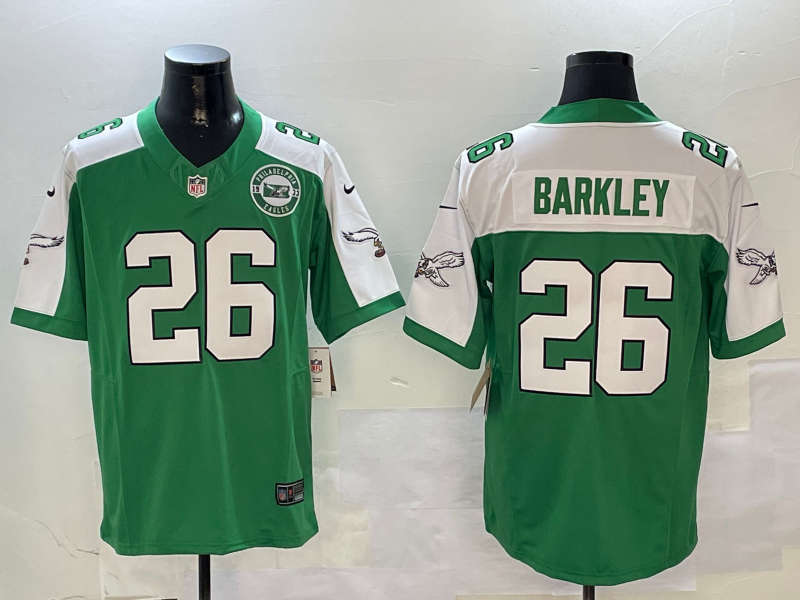 Men's Philadelphia Eagles Saquon Barkley #26 Kelly Green Alternate Player Game Jersey1 football jersey product view 1