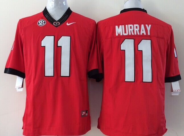 Men's Georgia Bulldogs Aaron Murray #11 Red Player Game Jersey sports jersey product view 1