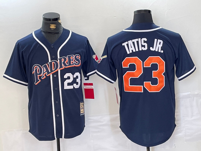 Men's San Diego Padres Fernando Tatis Jr. #23 Navy Replica Player Jersey baseball jersey product view 1