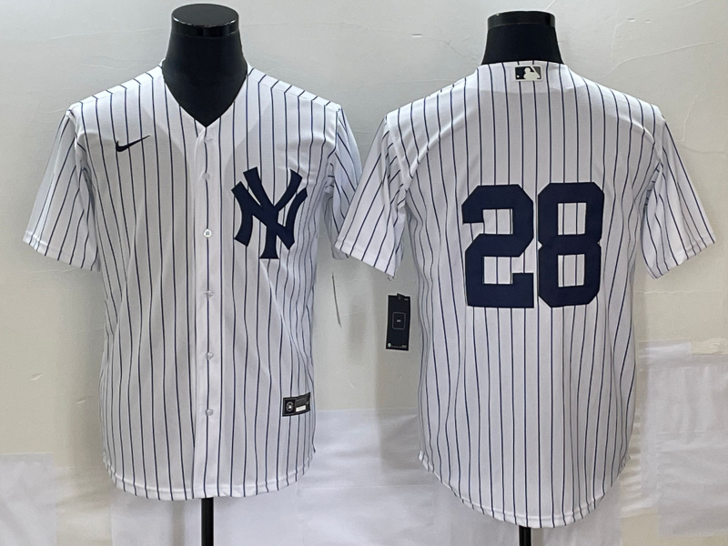 Men's New York Yankees Josh Donaldson #28 White Replica Player Name Jersey1 baseball jersey product view 1