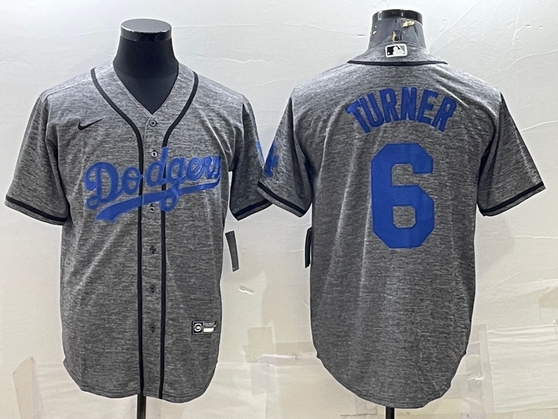 Men's Los Angeles Dodgers Trea Turner Nike Gray Alternate Replica Team Jersey1 baseball jersey product view 1