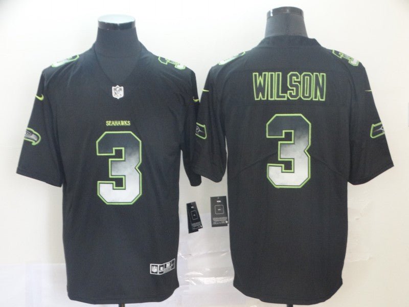 Men's Seattle Seahawks #3 Russell Wilson Black Alternate Game Jersey football jersey product view 1