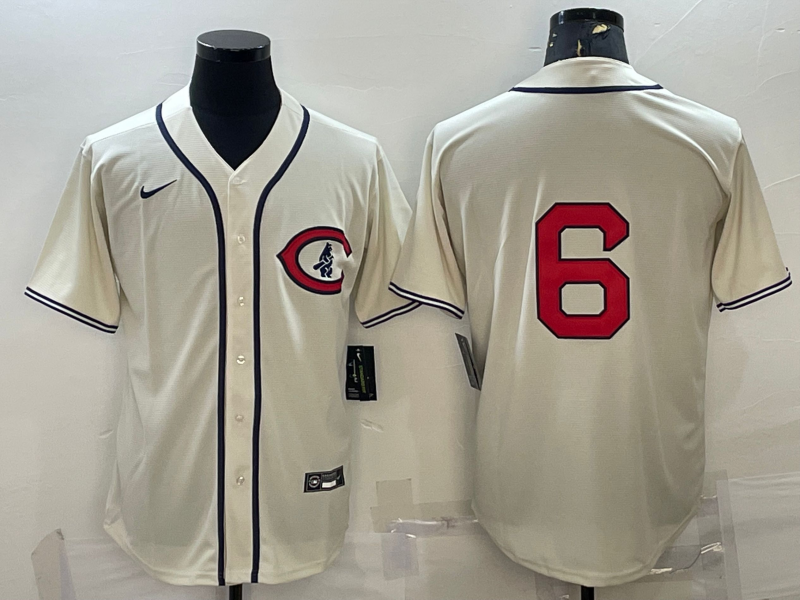 Men's Chicago Cubs Micah Hoffpauir #6 Cream Player Name Jersey baseball jersey product view 1