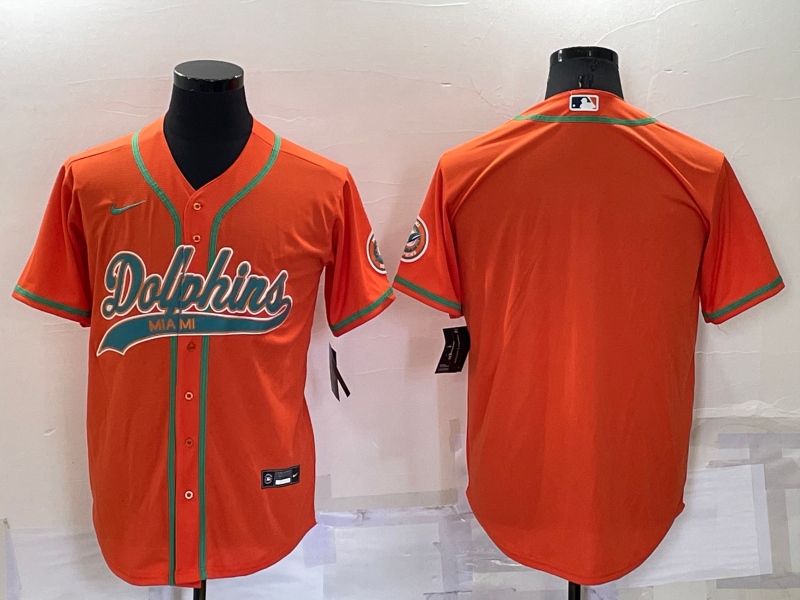 Men's Miami Dolphins Orange Blank Jersey1 football jersey product view 1
