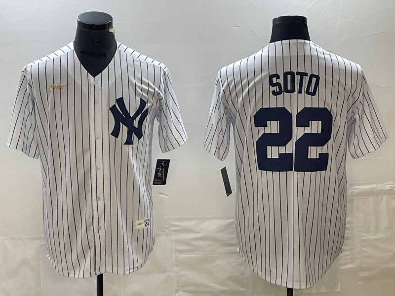 Men's New York Yankees Juan Soto #22 White Home Cooperstown Collection Player Jersey1 baseball jersey product view 1