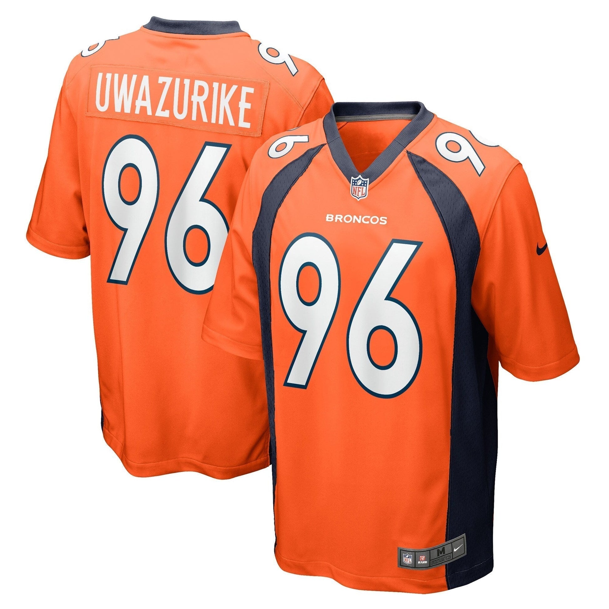 Eyioma Uwazurike Denver Broncos Nike Game Jersey - Orange football jersey product view 1
