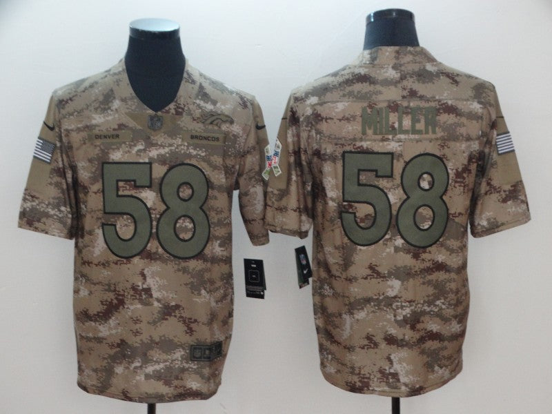Men's Denver Broncos Von Miller #58 Camouflage Game Jersey1 football jersey product view 1