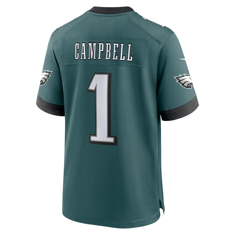 Philadelphia Eagles Jihaad Campbell Nike Green 2025 NFL Draft First Round Pick Game Jersey football jersey product view 3