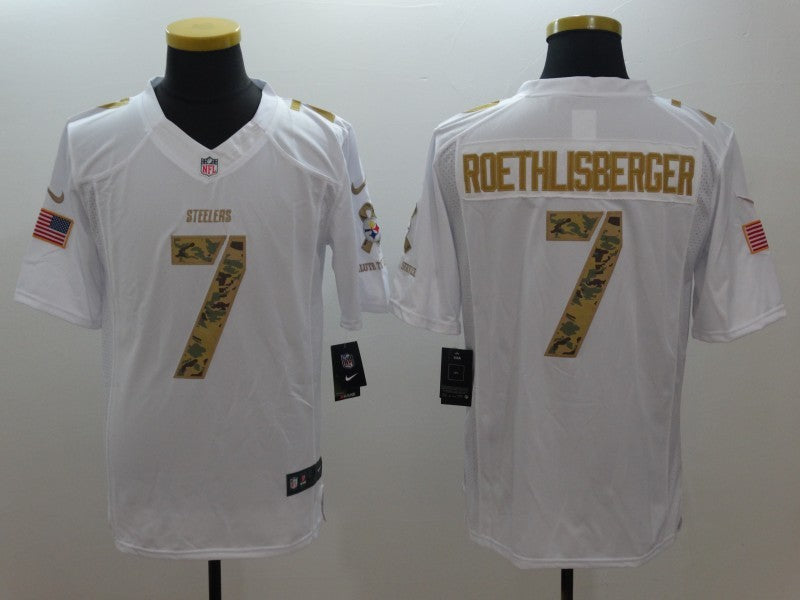 Men's Pittsburgh Steelers Ben Roethlisberger #7 White Player Game Jersey1 football jersey product view 1