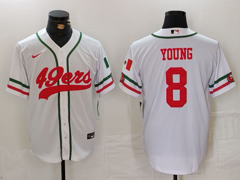 Men's San Francisco 49ers Steve Young #8 White Player Jersey1 football jersey product view 1