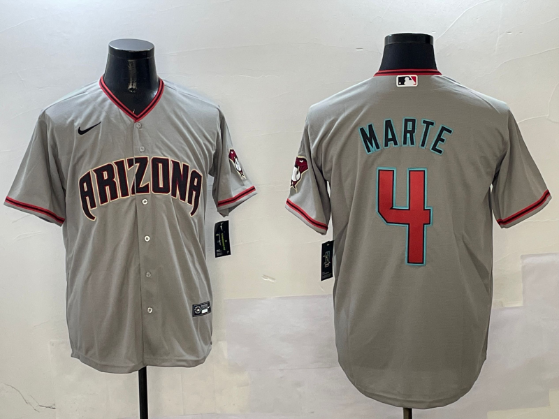 Men's Arizona Diamondbacks Ketel Marte #4 Gray Alternate Limited Player Jersey1 baseball jersey product view 1
