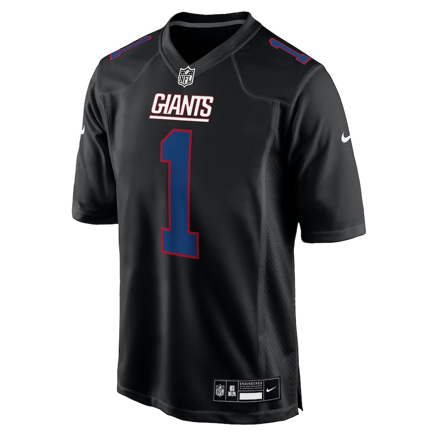 Men's New York Giants Malik Nabers Nike Carbon Black Fashion Jersey football jersey product view 3