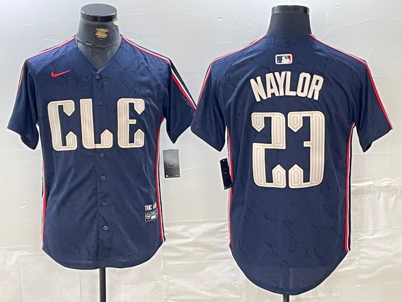 Men's Cleveland Guardians Bo Naylor #23 Navy 2024 City Connect Limited Jersey baseball jersey product view 1