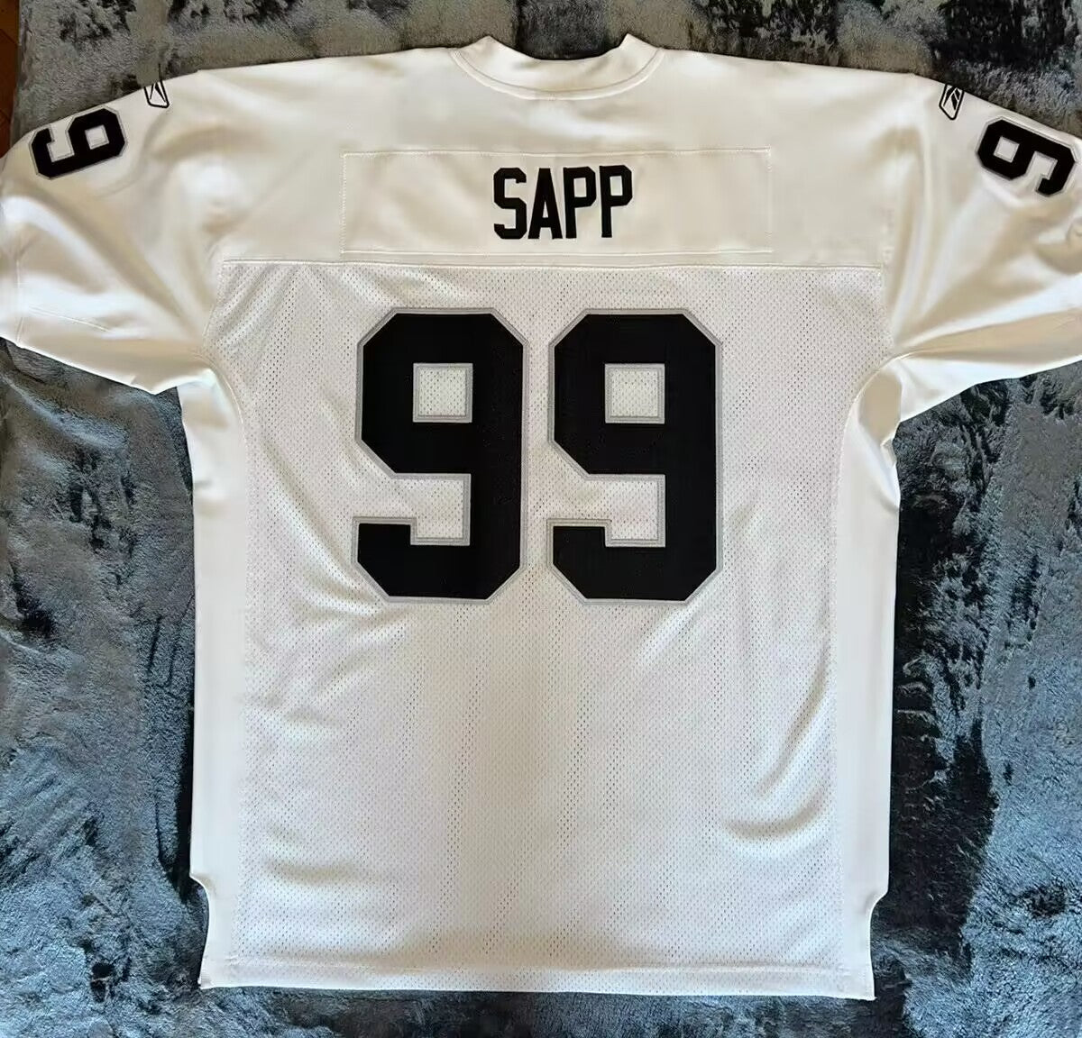 Men's Oakland Raiders Warren Sapp White Legacy Replica Jersey1 football jersey product view 2