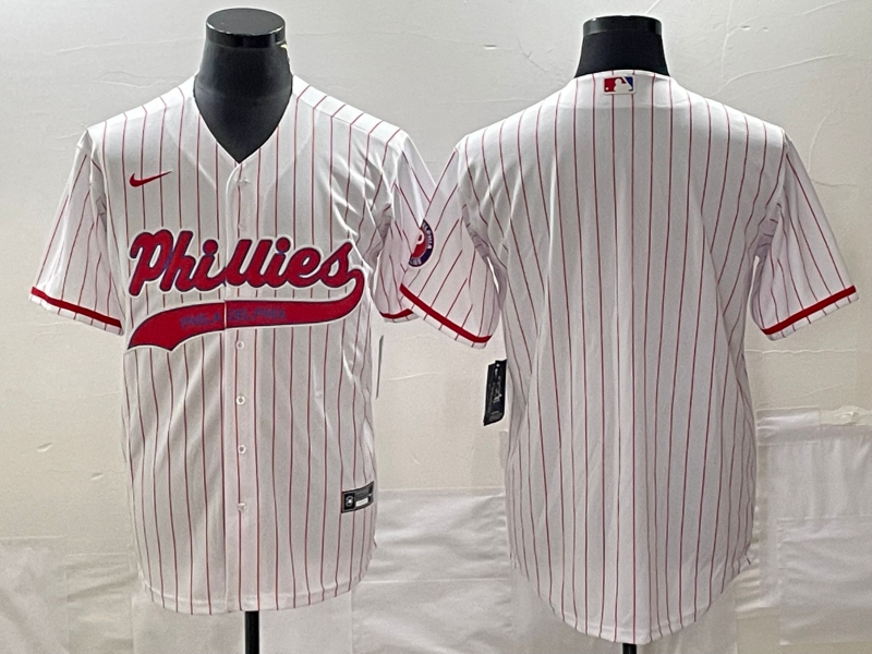 Men's Philadelphia Phillies White Home Replica Blank Jersey1 Joint Edition baseball jersey product view 1