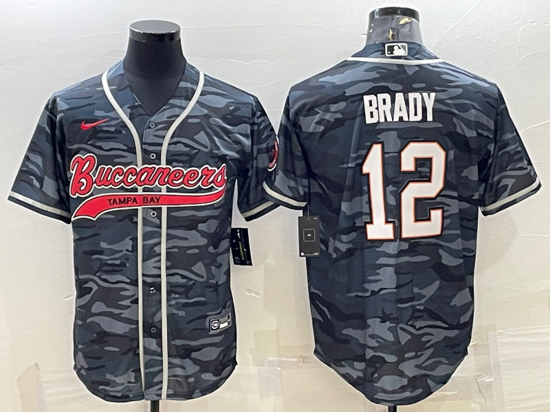 Men's Tampa Bay Buccaneers Tom Brady #12 Grey Camouflage Game Jersey1 Joint Edition football jersey product view 1