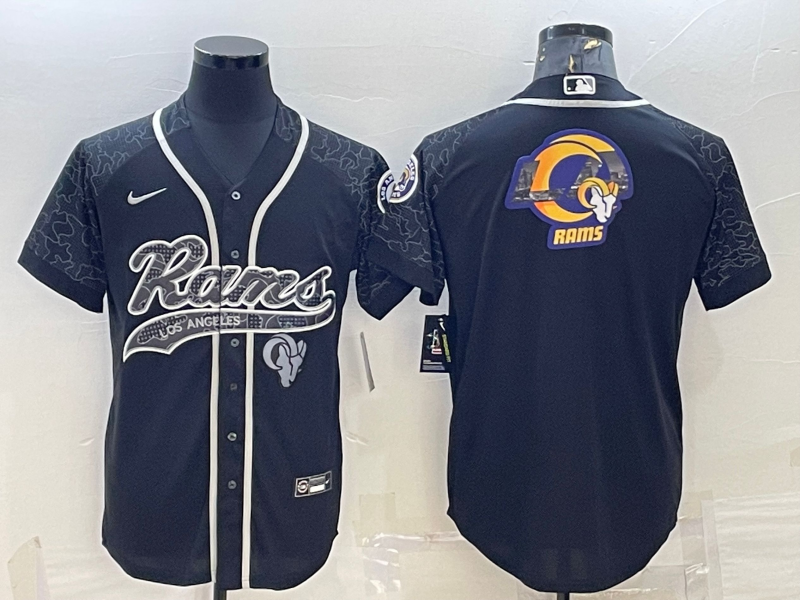 Men's Los Angeles Rams Black RFLCTV Limited Jersey1 football jersey product view 1
