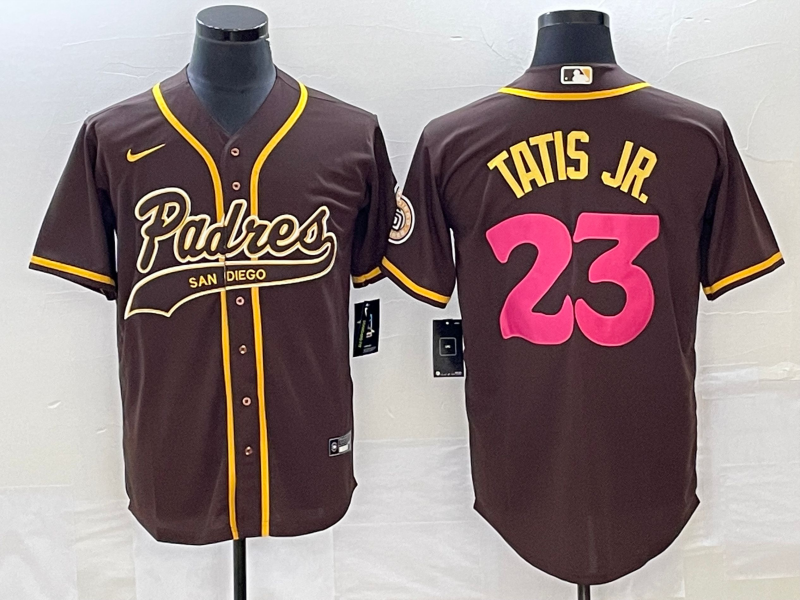 Men's San Diego Padres Fernando Tatis Jr. #23 Brown Replica Team Jersey1 Joint Edition baseball jersey product view 1