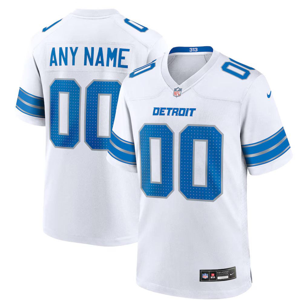 Custom Detroit Lions Jersey - White football jersey product view 1