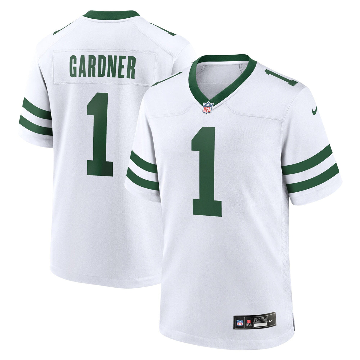 Ahmad Sauce Gardner New York Jets Nike Game Jersey - Legacy White football jersey product view 1