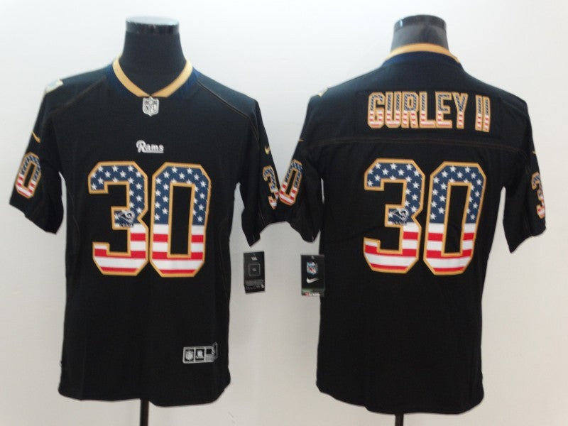 Men's Los Angeles Rams Todd Gurley II #30 Black Authentic Game Jersey1 football jersey product view 1