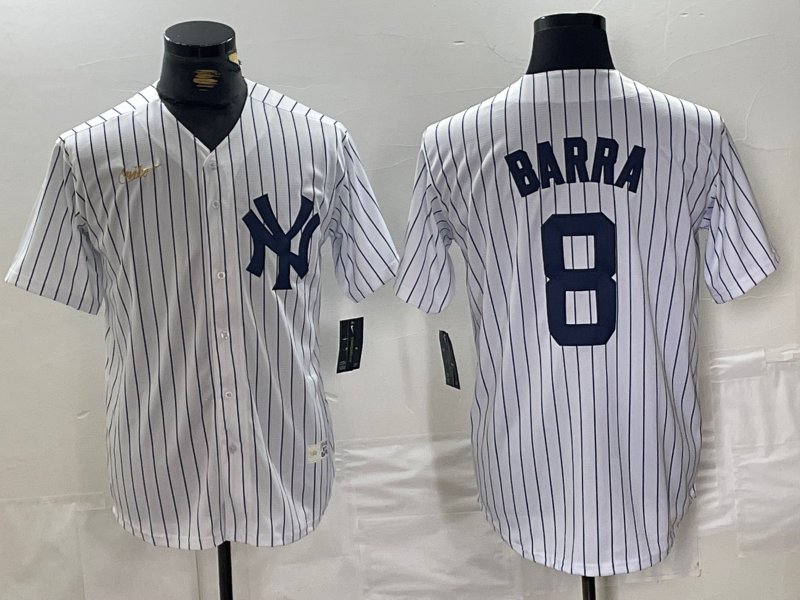 Men's New York Yankees Yogi Berra #8 White Home Cooperstown Collection Player Jersey1 baseball jersey product view 1