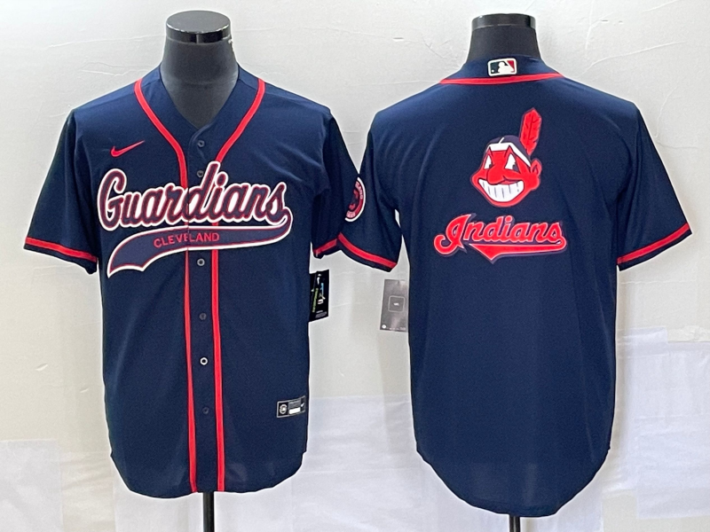Men's Cleveland Guardians Navy Alternate Official Replica Jersey1 baseball jersey product view 1