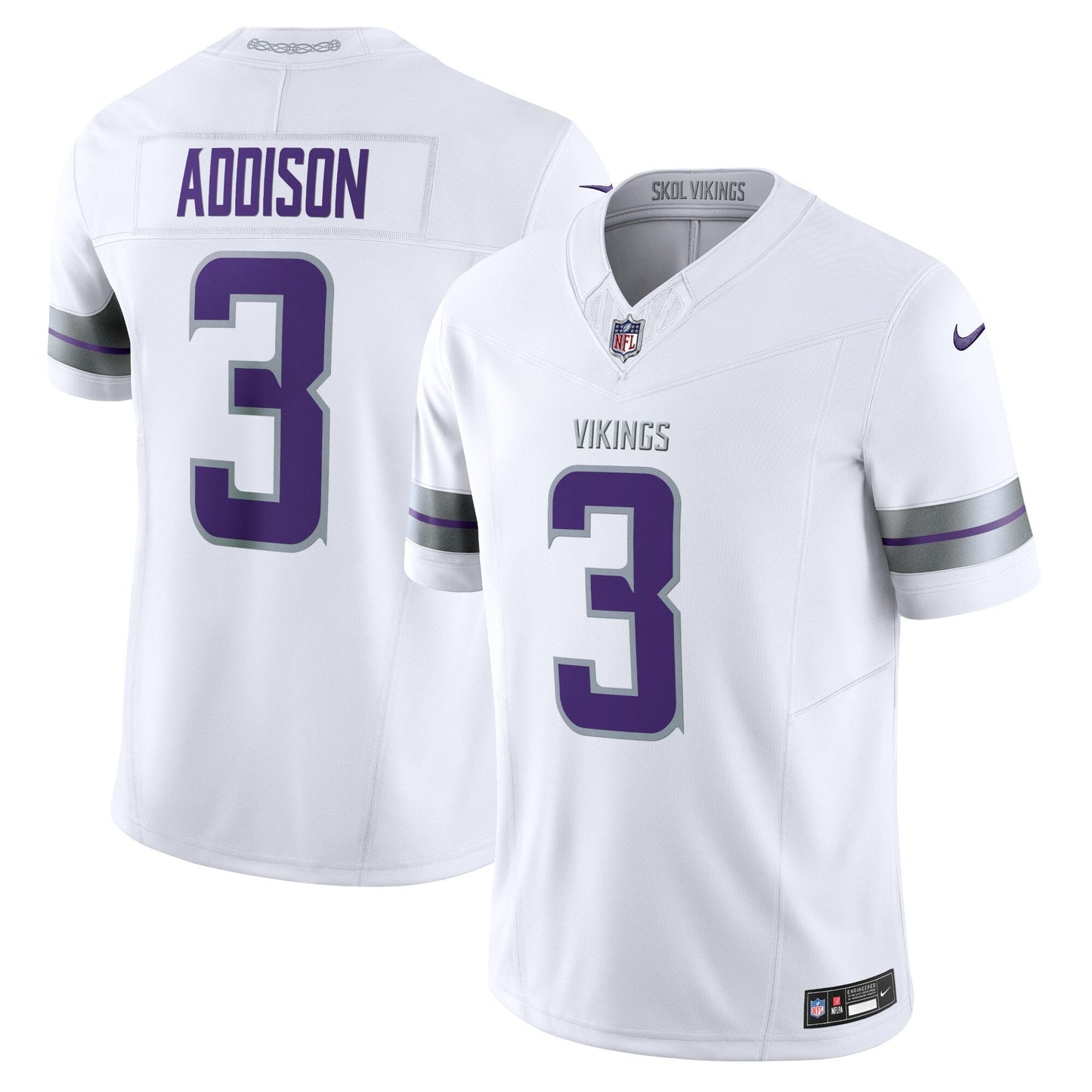 Jordan Addison Minnesota Vikings Nike Alternate Vapor F.U.S.E. Limited Jersey - White football jersey product view 1