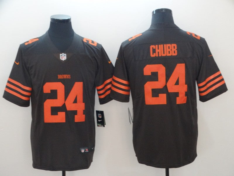 Men's Cleveland Browns Nick Chubb #24 Brown Player Game Jersey1 football jersey product view 1