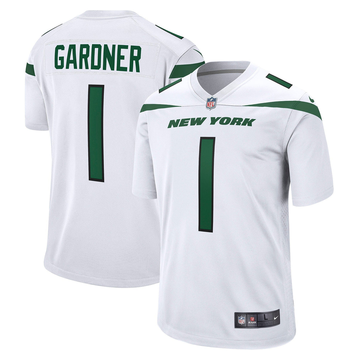 Ahmad Sauce Gardner New York Jets Nike Game Jersey - White football jersey product view 1
