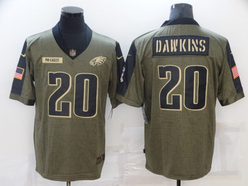 Men's Philadelphia Eagles Brian Dawkins #20 Brown Team Game Jersey1 football jersey product view 1