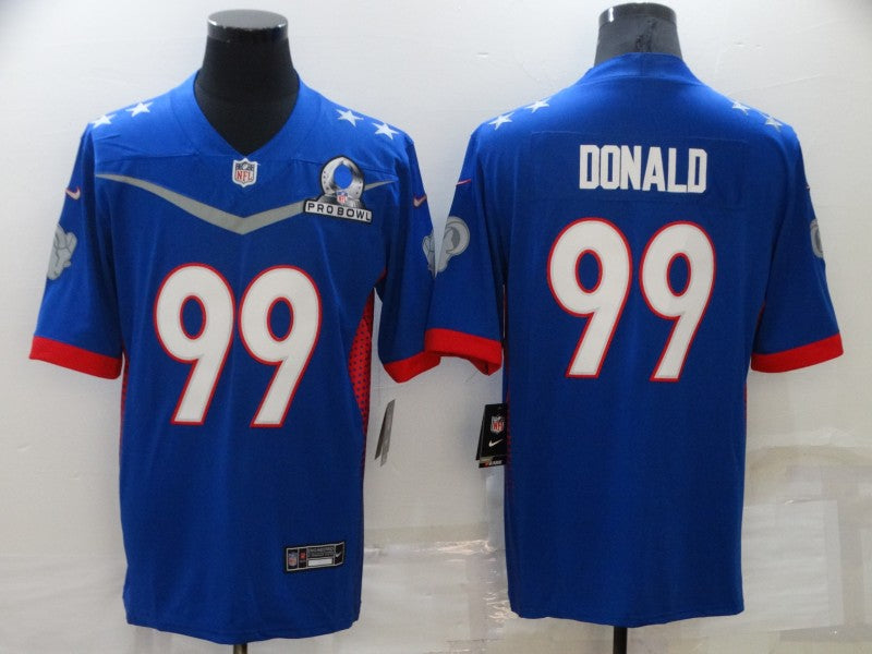 Men's Los Angeles Rams Aaron Donald #99 Blue All Star Game Jersey1 football jersey product view 1