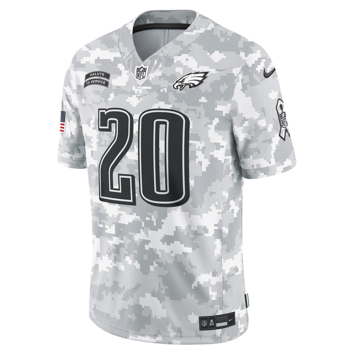 Brian Dawkins Philadelphia Eagles Nike 2024 Salute to Service Retired Limited Jersey - Arctic Camo football jersey product view 2