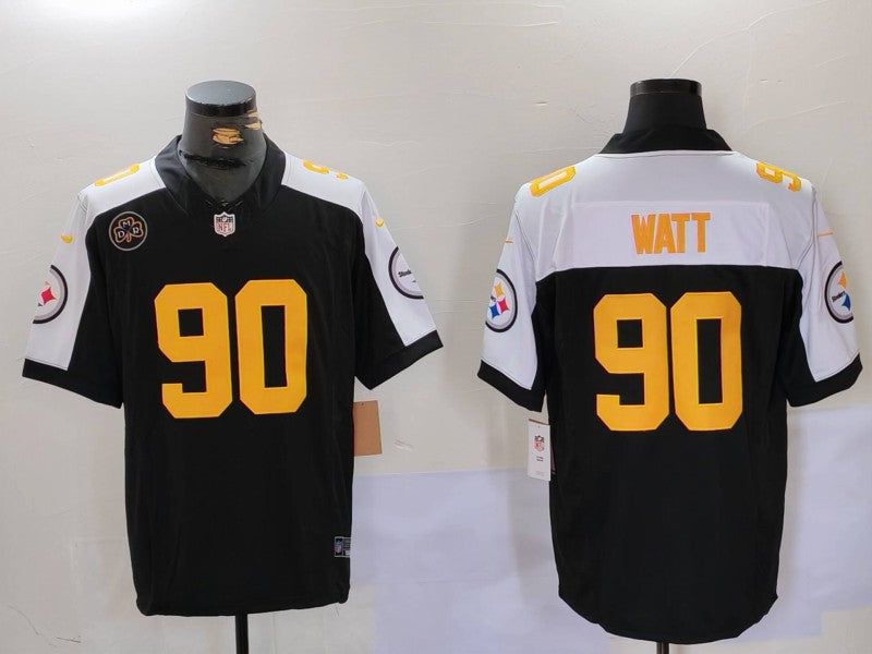 Men's Pittsburgh Steelers T.J. Watt #90 Black Alternate Game Player Jersey1 football jersey product view 1