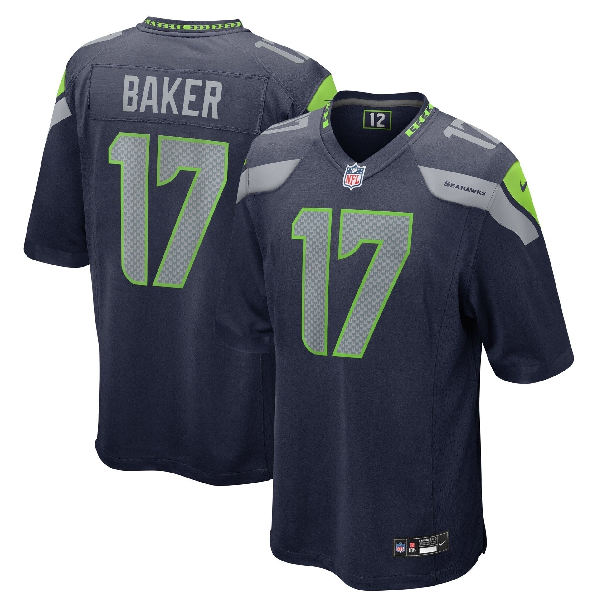 Jerome Baker Seattle Seahawks Nike Game Jersey - College Navy football jersey product view 1