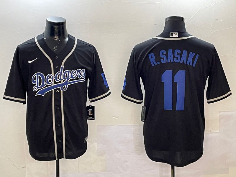 Men's Los Angeles Dodgers Roki Sasaki #11 Black Game Jersey1 baseball jersey product view 1