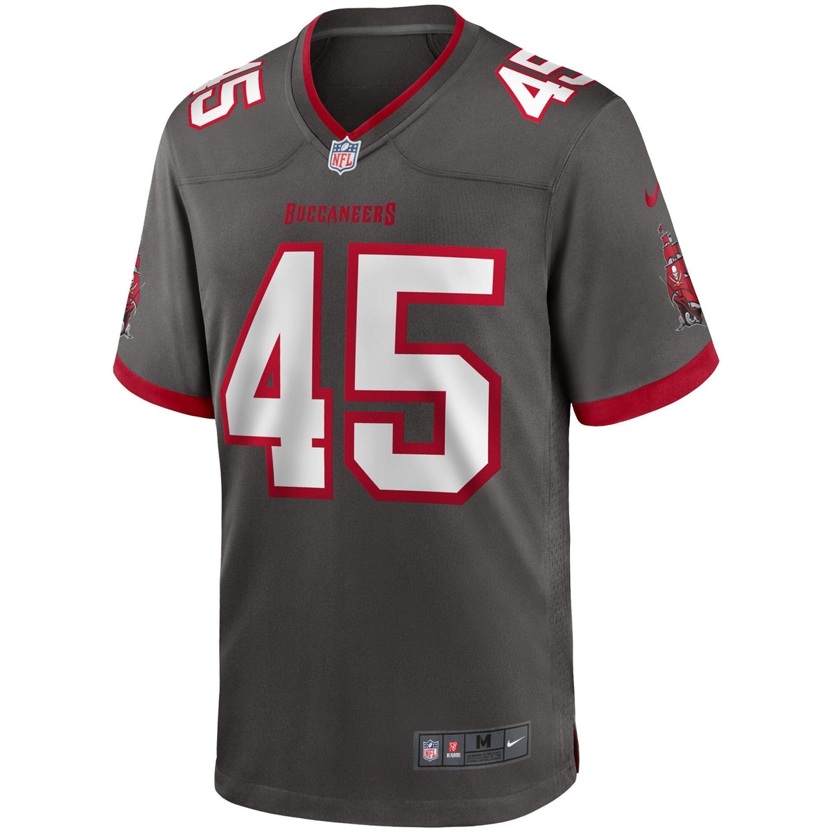 Devin White Tampa Bay Buccaneers Nike Game Jersey - Pewter football jersey product view 2