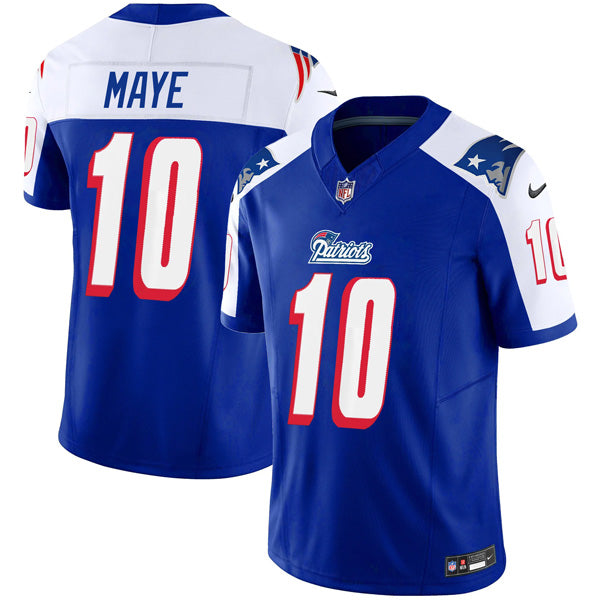 Drake Maye New England Patriots 1996 Throwback Stitched Jersey – Alternate Royal football jersey product view 1