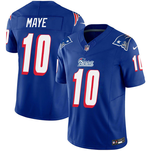 Drake Maye New England Patriots 1996 Throwback Stitched Jersey – Royal football jersey product view 1