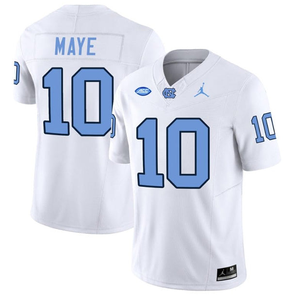 Drake Maye UNC College Football Game Jersey – White football jersey product view 1