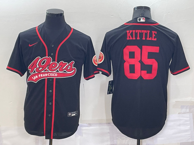 Men's San Francisco 49ers George Kittle #85 Black Game Jersey1 Joint Edition football jersey product view 1