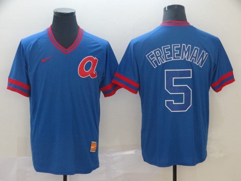 Men's Atlanta Braves Freedie Freeman #5 Blue Replica Jersey1 baseball jersey product view 1