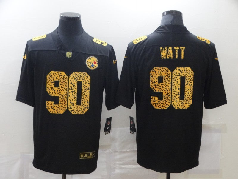 Men's Pittsburgh Steelers #90 T.J. Watt Black Player Game Jersey1 football jersey product view 1