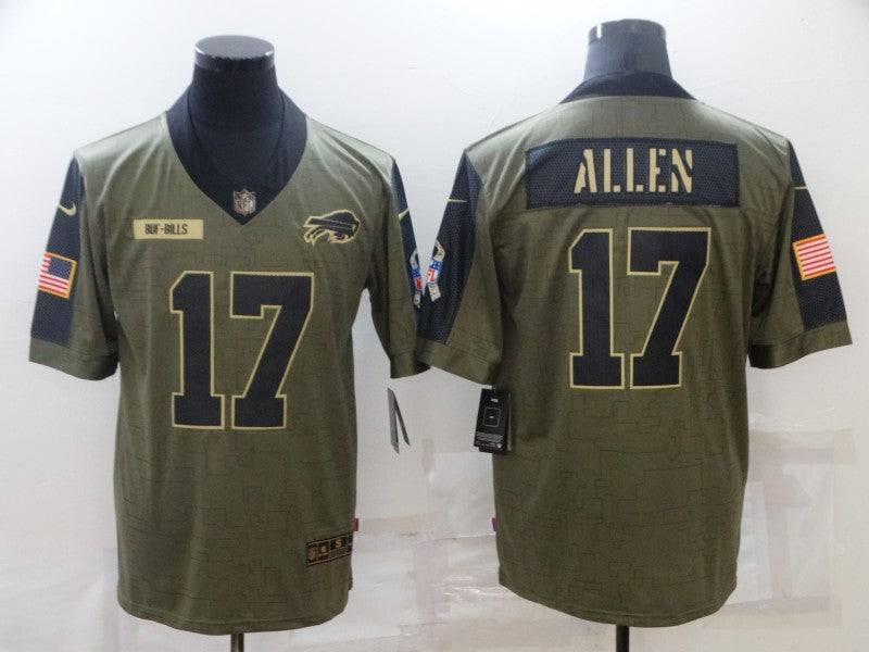 Men's Buffalo Bills Josh Allen #17 Brown Player Game Jersey1 football jersey product view 1