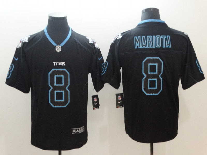 Men's Tennessee Titans Marcus Mariota #8 Black Game Jersey1 football jersey product view 1