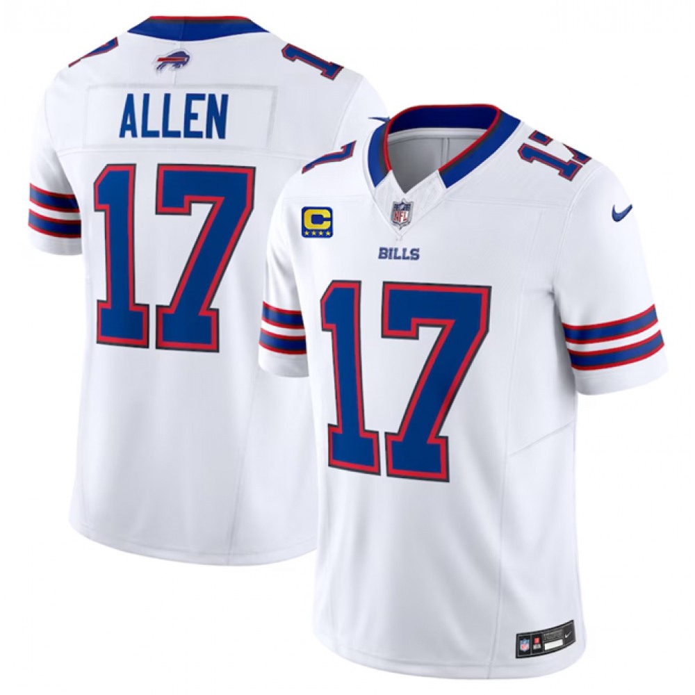Men's Buffalo Bills #17 Josh Allen White 2023 F.U.S.E. With 4-Star C Patch Vapor Untouchable Limited Stitched Jersey football jersey product view 1