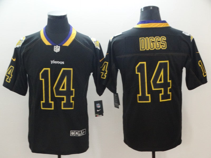 Men's Minnesota Vikings #14 Stefon Diggs Black Game Jersey1 football jersey product view 1