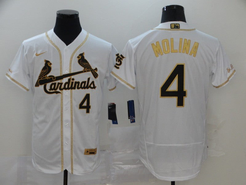 Men's St. Louis Cardinals Yadier Molina #4 White Fashion Stitched Jersey1 baseball jersey product view 1