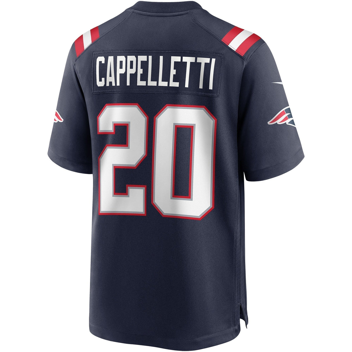 Gino Cappelletti New England Patriots Nike Game Retired Jersey - Navy football jersey product view 3